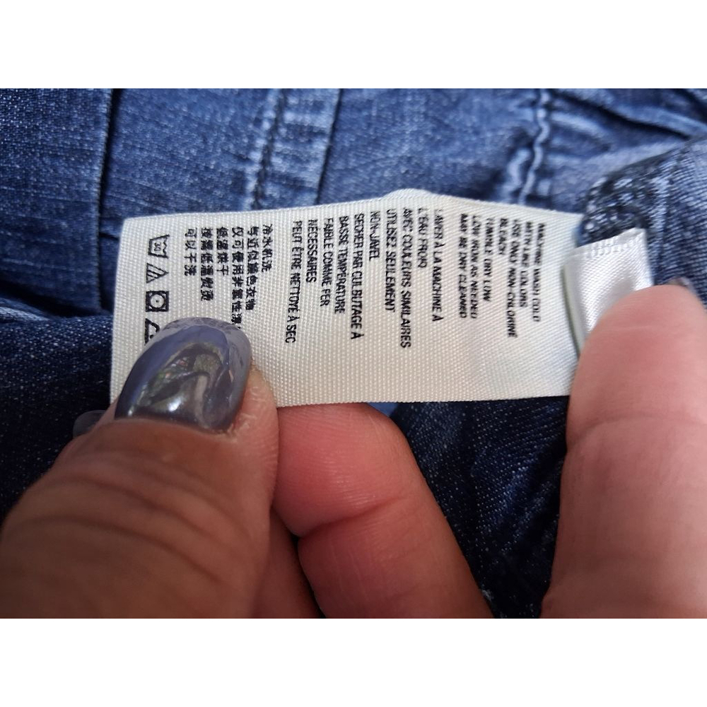We The Free Blue Wide Leg Elastic Waistband Utility Cargo Jeans Large - Picture 10 of 13